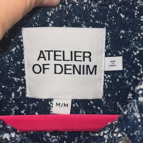 FRAME Atelier of Denim Oversized Frayed Denim Speckled Shirt - Picture 6 of 10